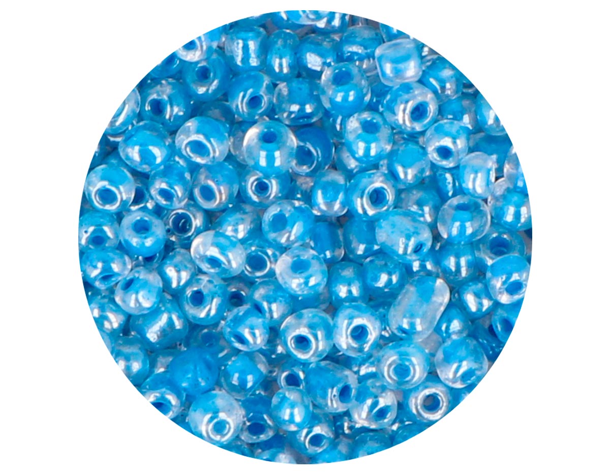 14665 Rocaille de verre ronde couleur interieur bleu 3 8mm 09gr Tube Innspiro