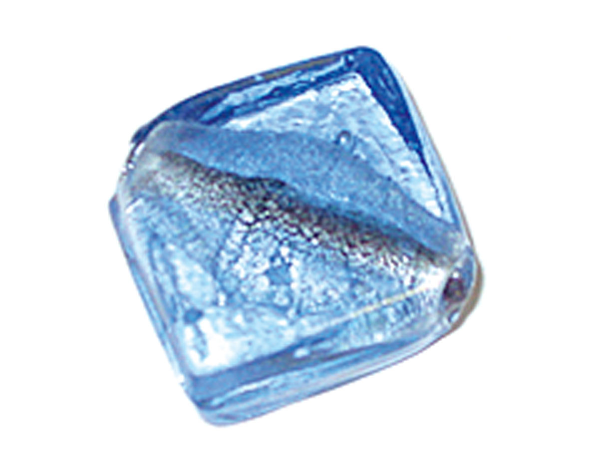 Z15169 15169 Perle en verre carree transparente bleu ciel Innspiro