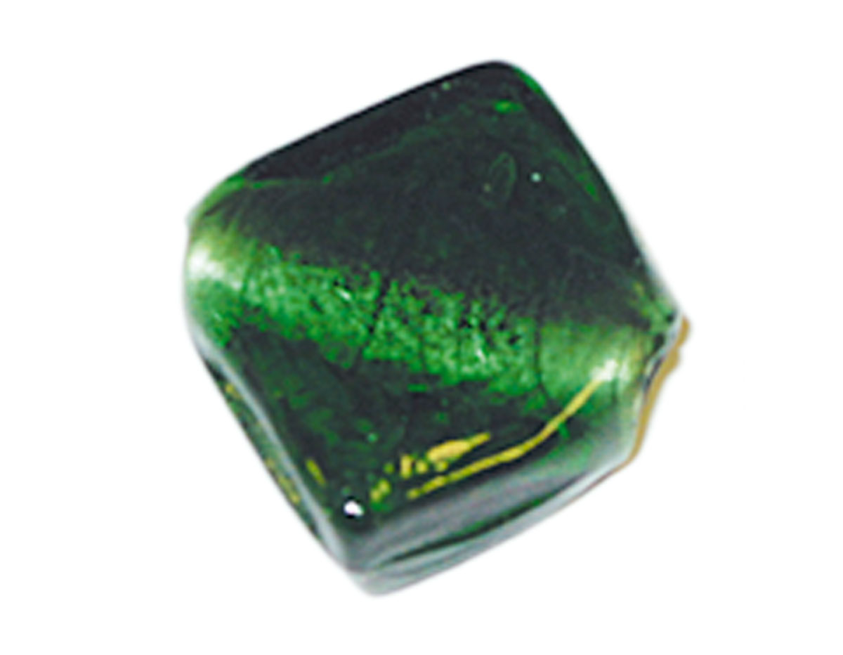 15171 Z15171 Perle en verre carree transparente vert Innspiro