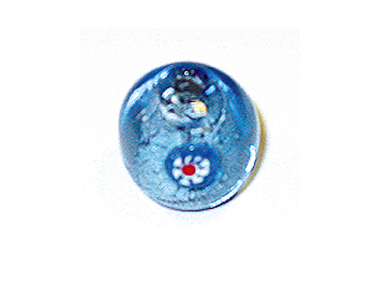 15209 Z15209 Perle en verre boule avec dessin transparent bleu ciel Innspiro