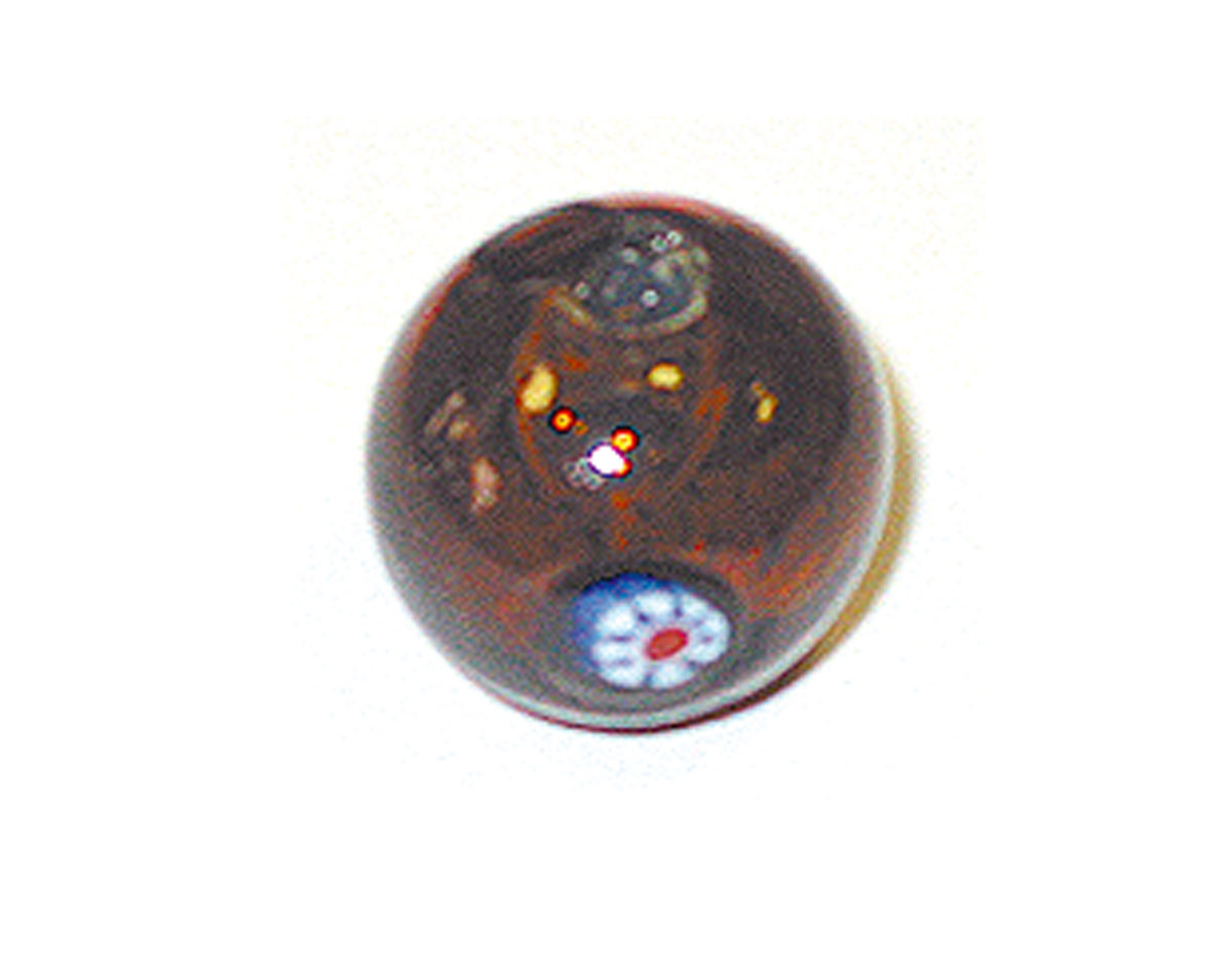 15213 Z15213 Perle en verre boule avec dessin transparent ambre Innspiro