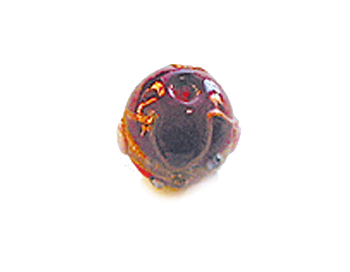 15228 Z15228 Perle en verre boule avec relief transparent rouge Innspiro