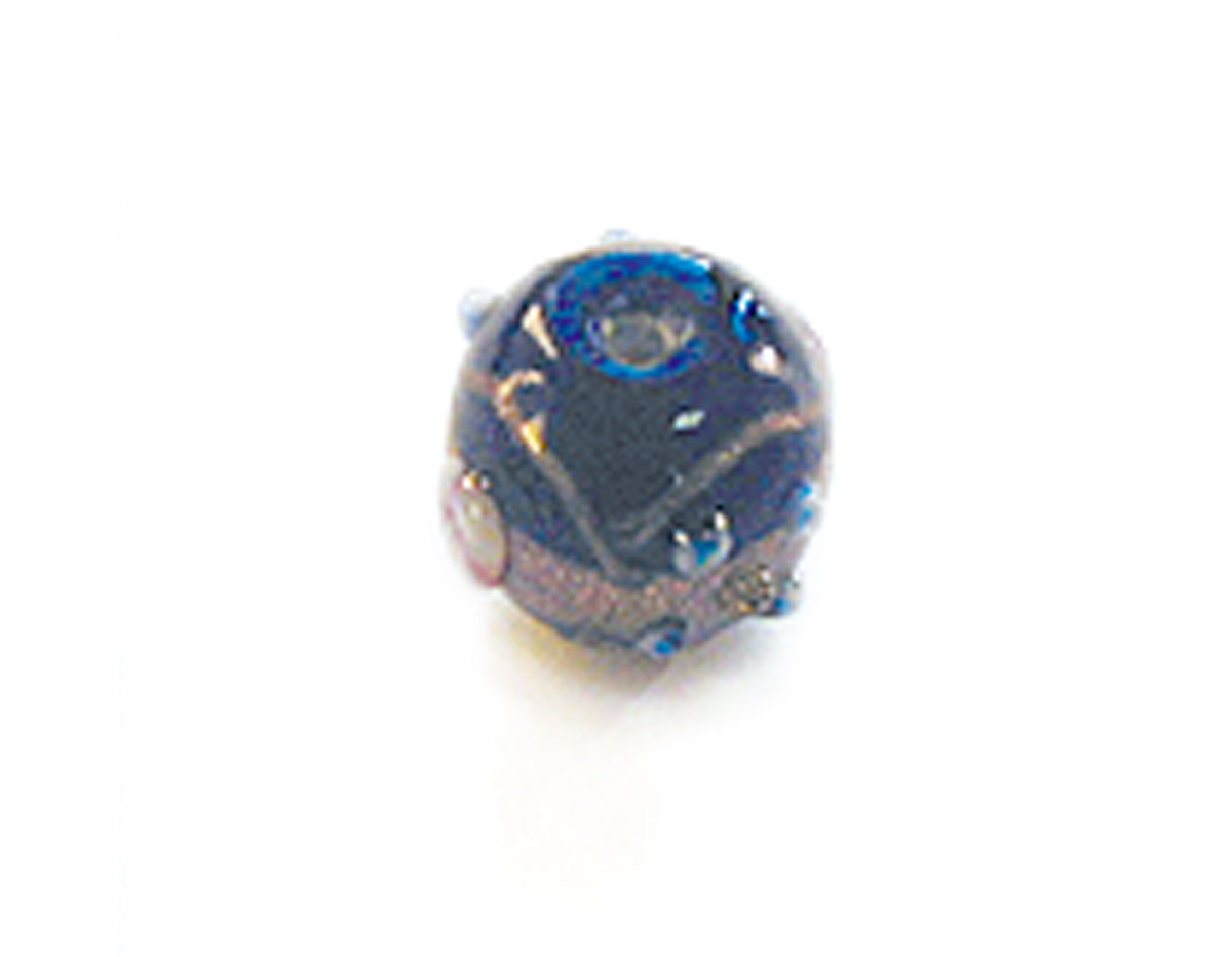 15230 Z15230 Cuenta de vidrio bola con relieve transparente azul marino Innspiro