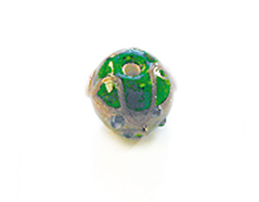 Z15231 15231 Cuenta de vidrio bola con relieve transparente verde Innspiro - Ítem