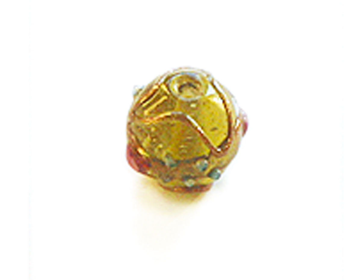 Z15232 15232 Cuenta de vidrio bola con relieve transparente oro Innspiro