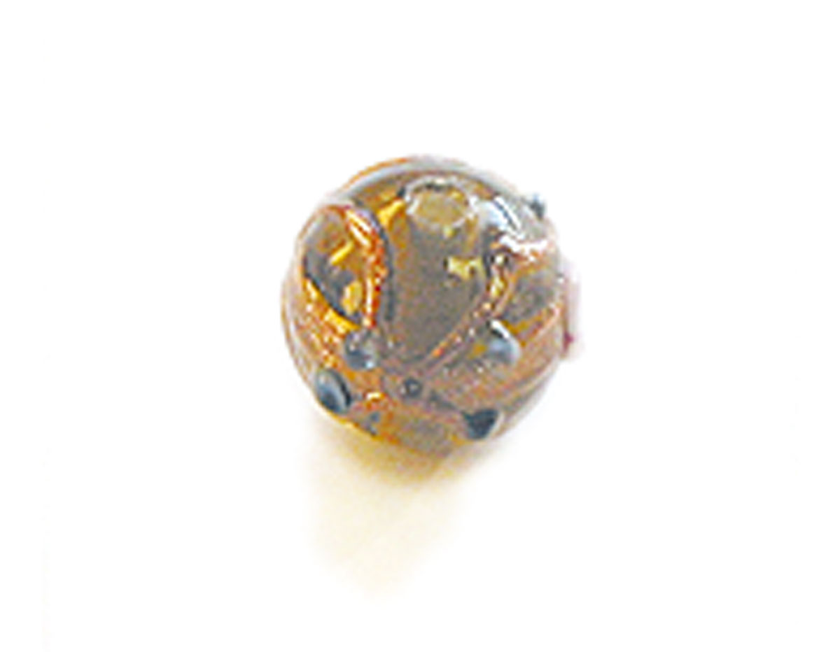 Z15233 15233 Cuenta de vidrio bola con relieve transparente ambar Innspiro