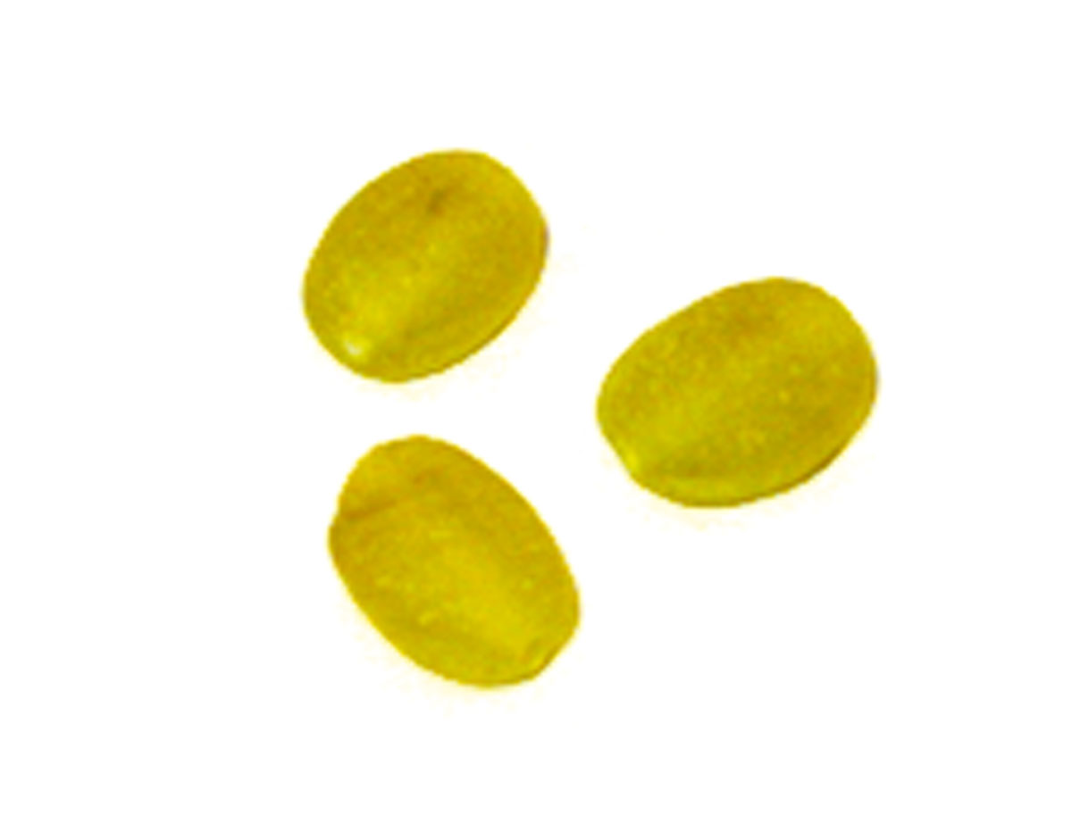 15436 Z15436 Perle en verre pierre ovale glacee jaune Innspiro