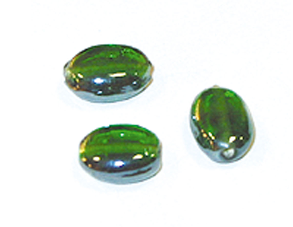15441 Z15441 Perle en verre pierre ovale transparente vert Innspiro