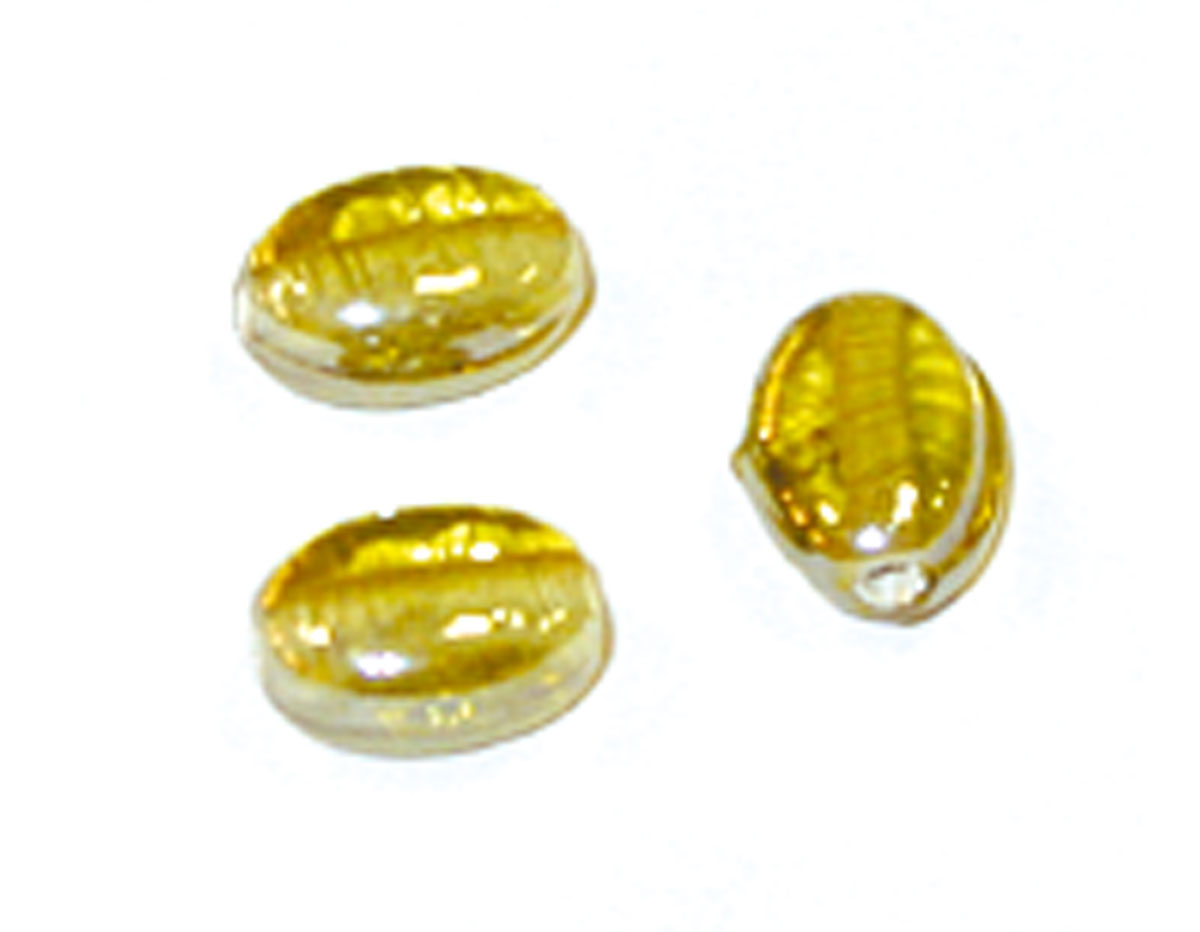 15442 Z15442 Cuenta de vidrio piedra ovalada transparente oro Innspiro