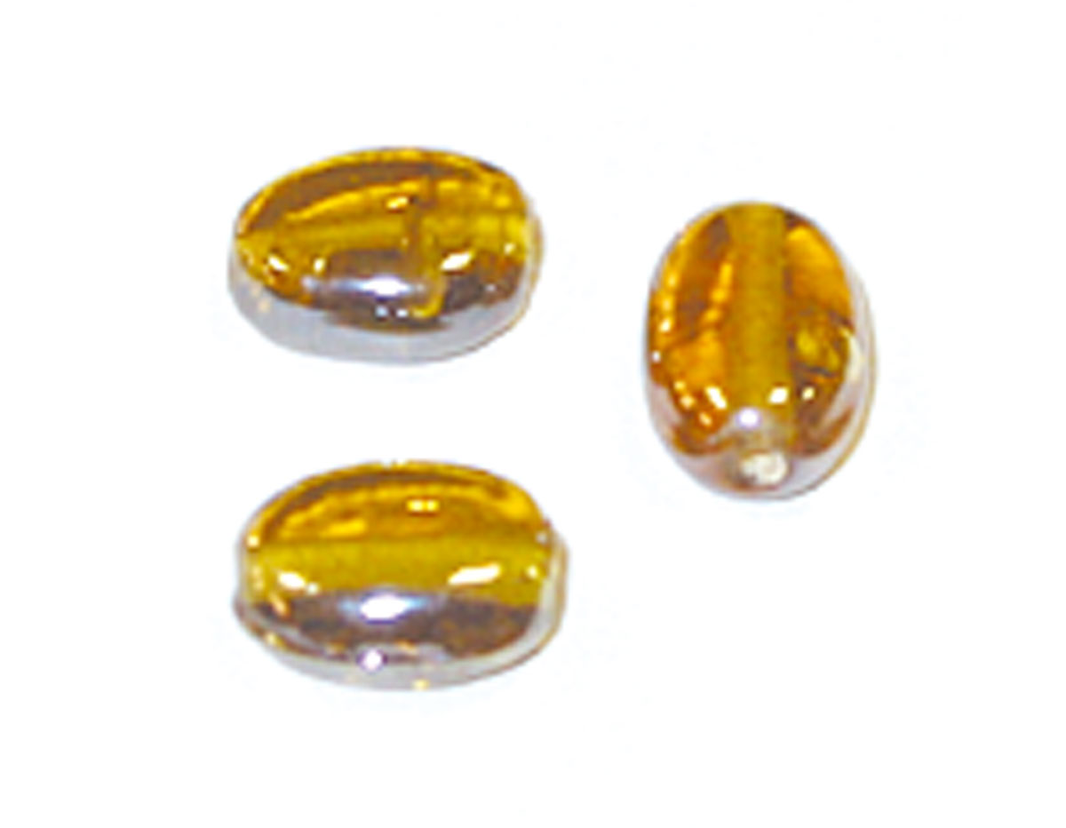 15443 Z15443 Perle en verre pierre ovale transparente ambre Innspiro
