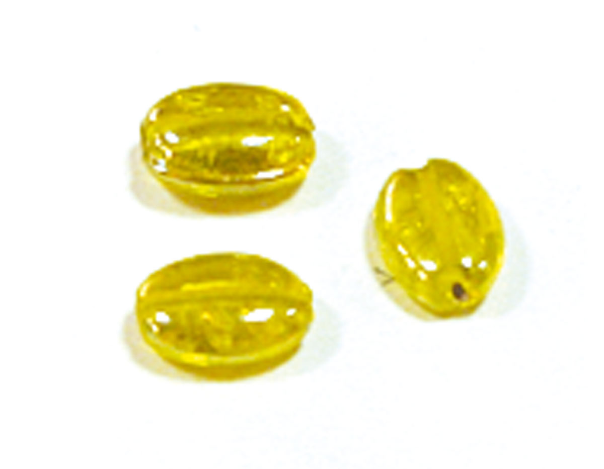 15444 Z15444 Cuenta de vidrio piedra ovalada transparente amarillo Innspiro
