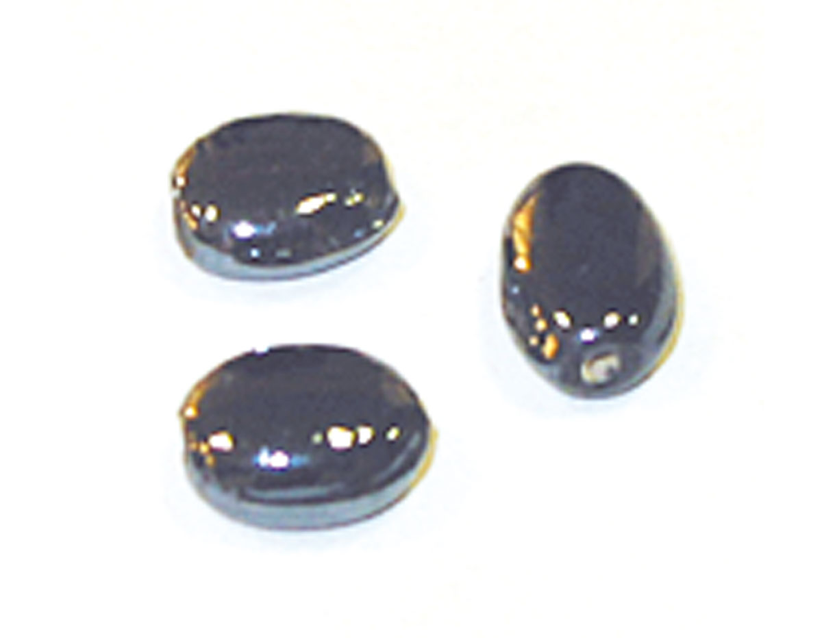 15445 Z15445 Perle en verre pierre ovale transparente noir Innspiro