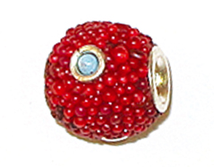 Z15470 15470 Perle metallique avec aluminium interieur et pieces incrustees boule rouge Innspiro - Article