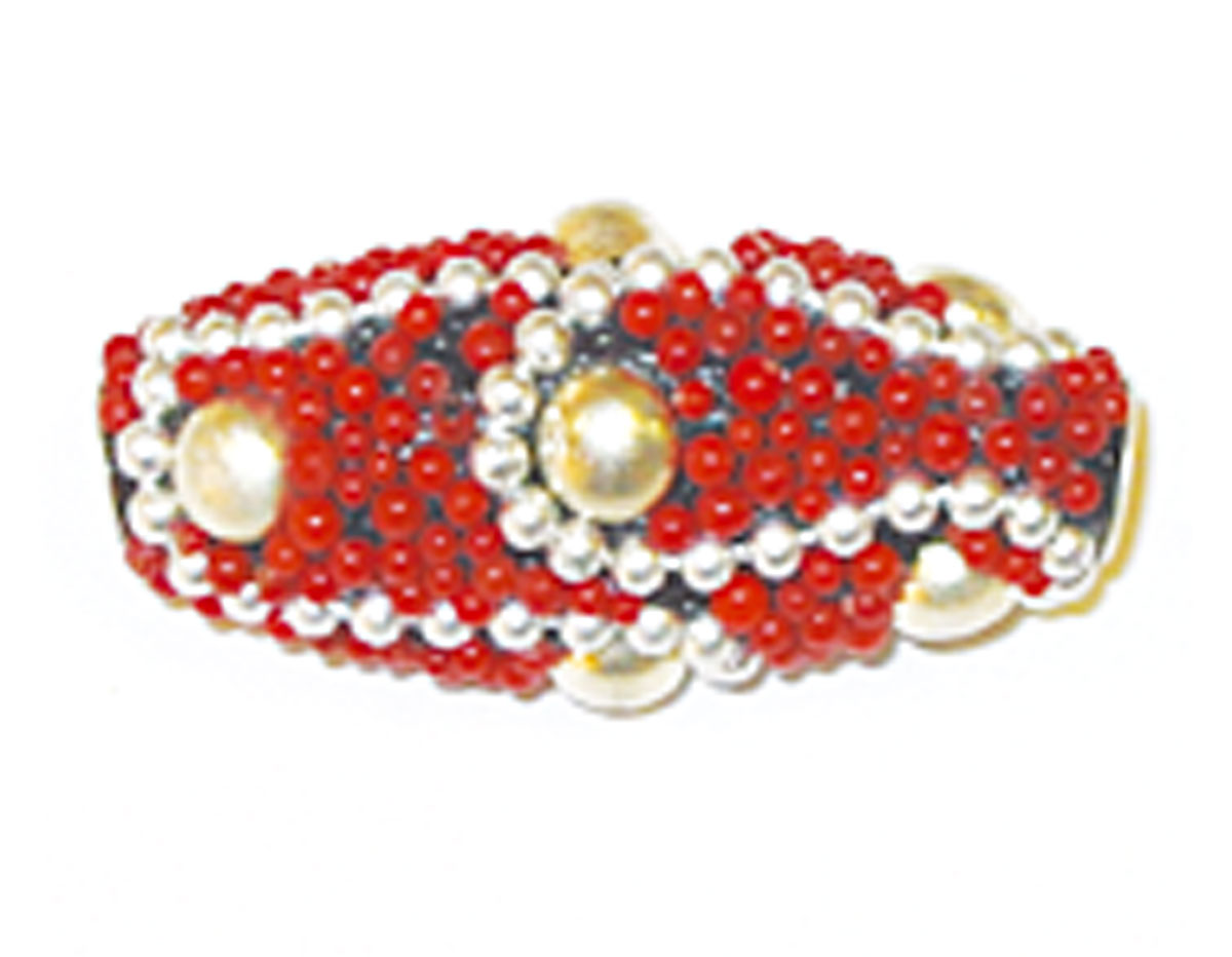 Z15476 15476 Perle metallique avec aluminium interieur et pieces incrustees tonneau rouge avec perles Innspiro