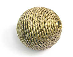Z16502 16502 Perle bois boule doublee avec cordon ocre Innspiro - Article