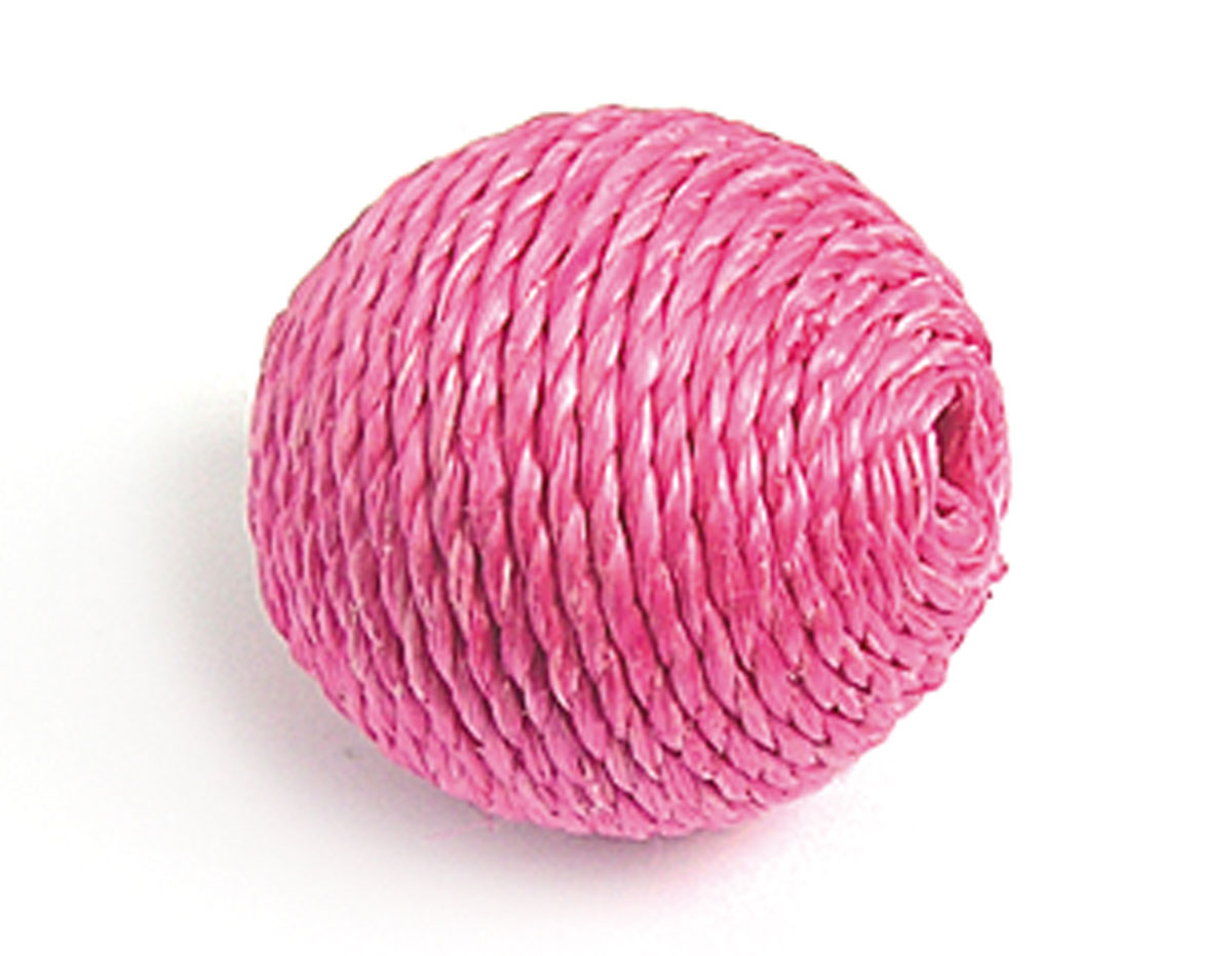 Z16505 16505 Cuenta madera bola forrada con cordon rosado Innspiro