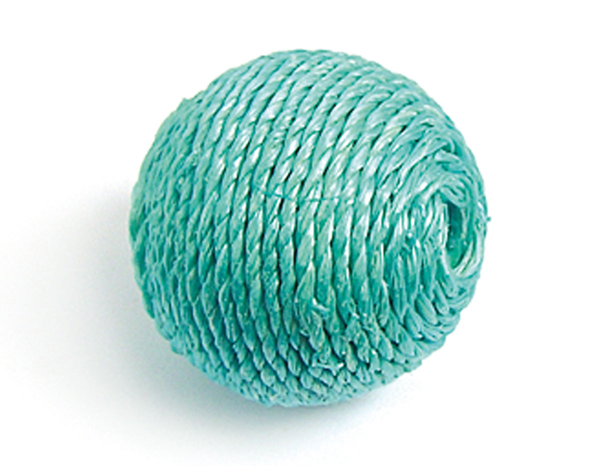 Z16507 16507 Perle bois boule doublee avec cordon turquoise Innspiro