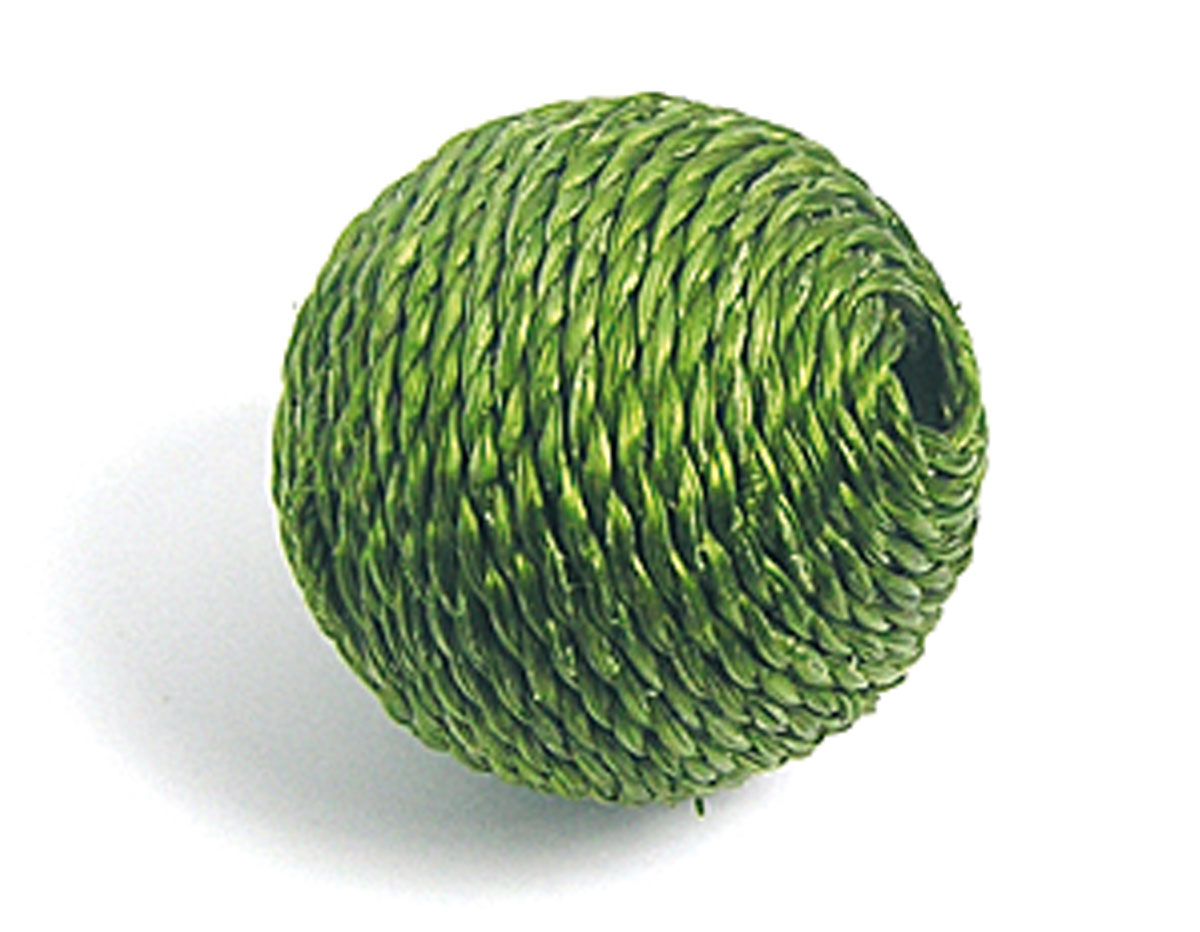 Z16508 16508 Perle bois boule doublee avec cordon vert Innspiro
