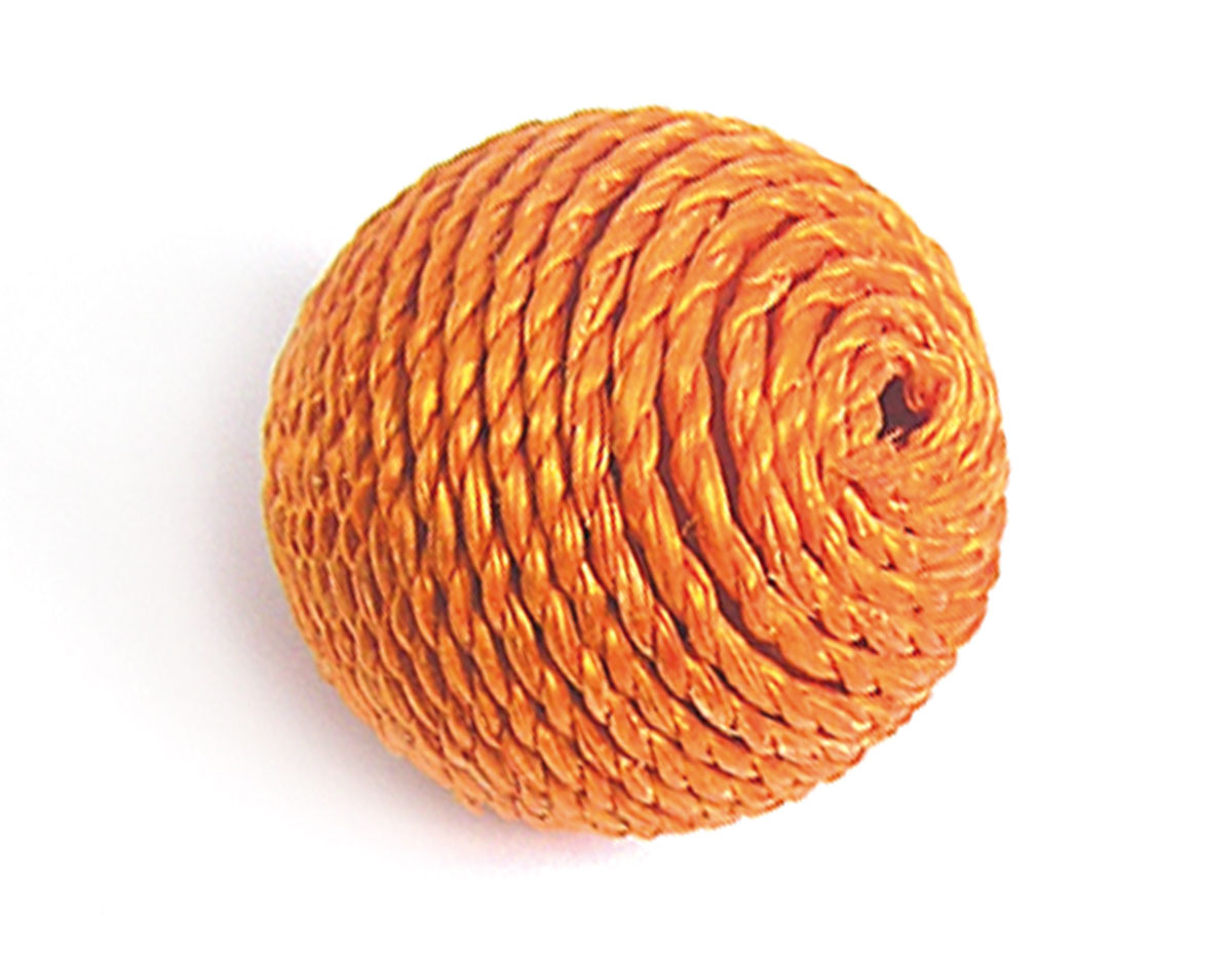 Z16509 16509 Cuenta madera bola forrada con cordon naranja Innspiro