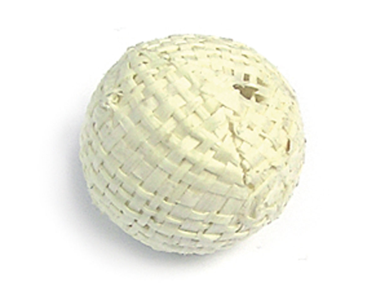 16510 Z16510 Cuenta madera bola forrada con tela blanca Innspiro