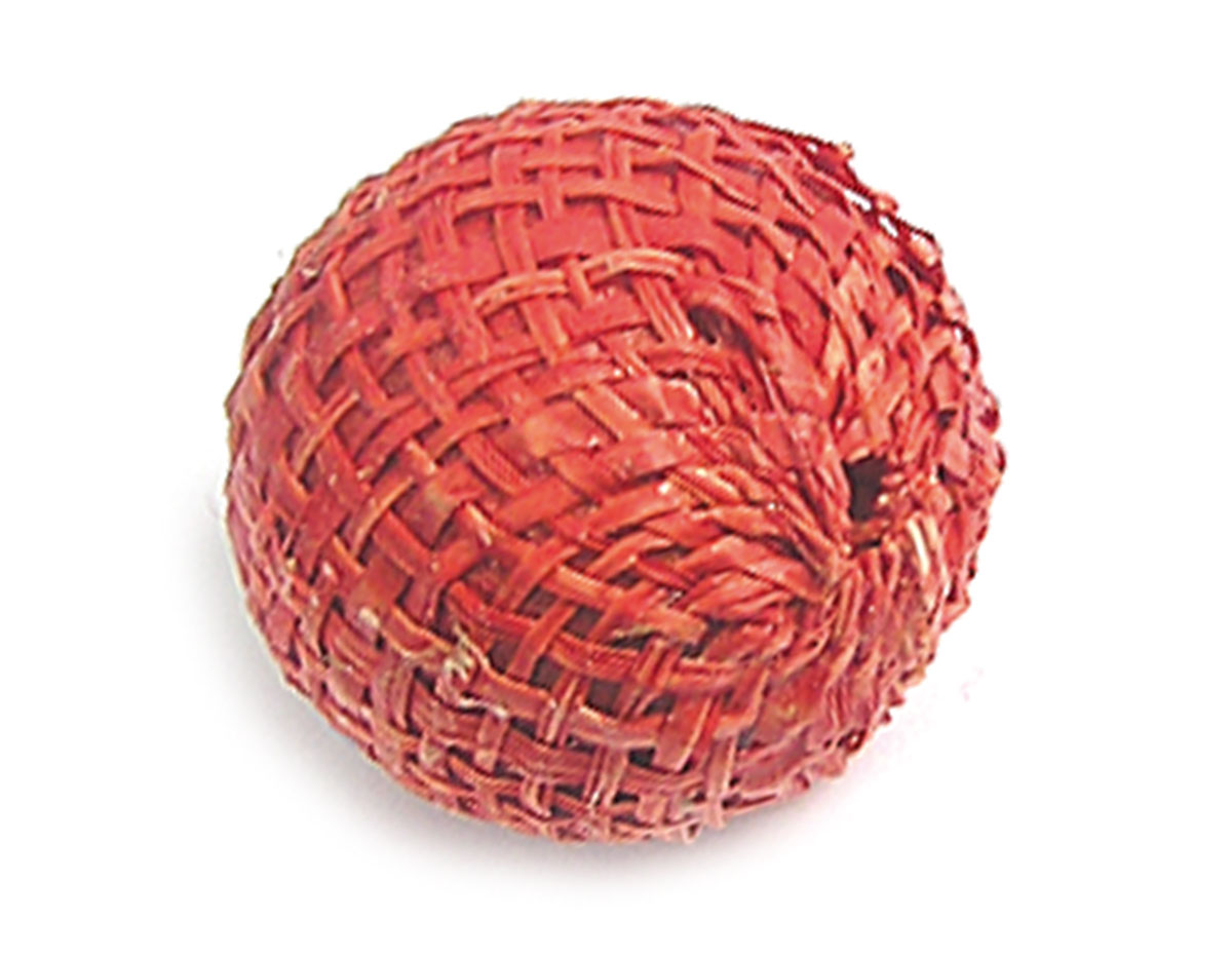 Z16514 16514 Perle bois boule doublee avec tissu rouge Innspiro