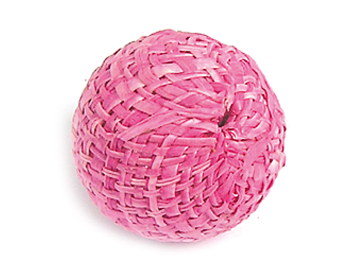 Z16515 16515 Cuenta madera bola forrada con tela rosada Innspiro