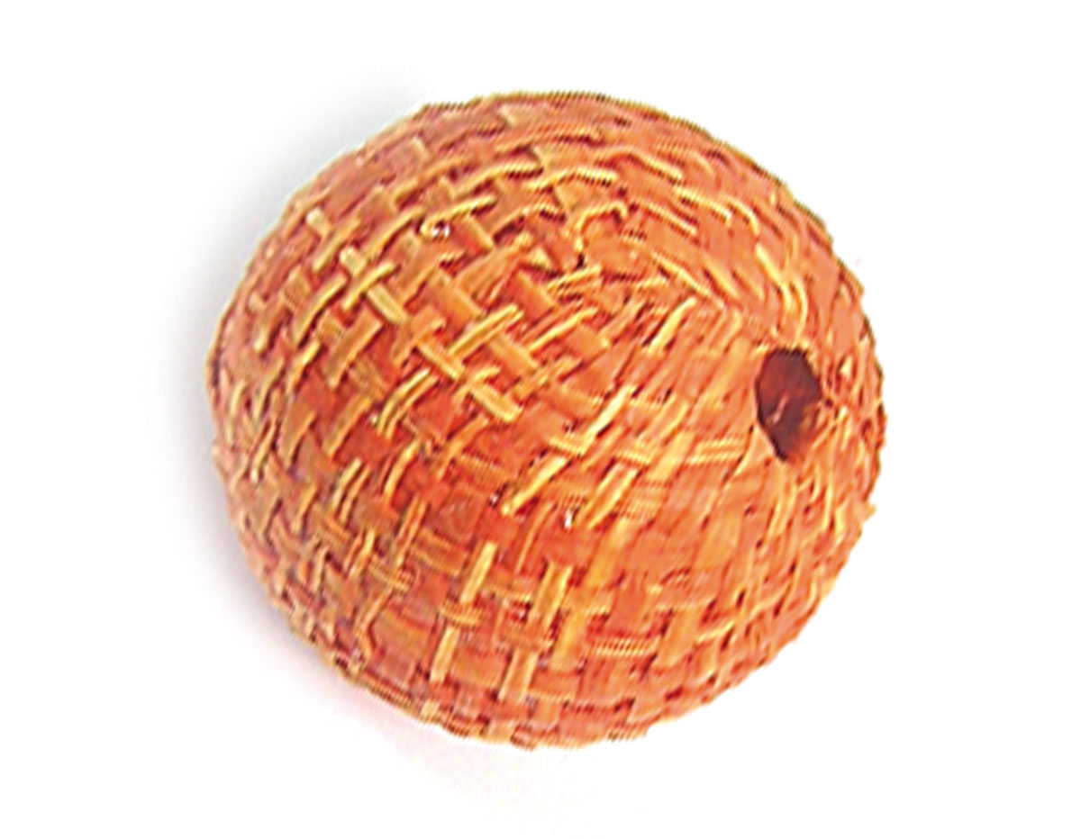 Z16519 16519 Perle bois boule doublee avec tissu orange Innspiro