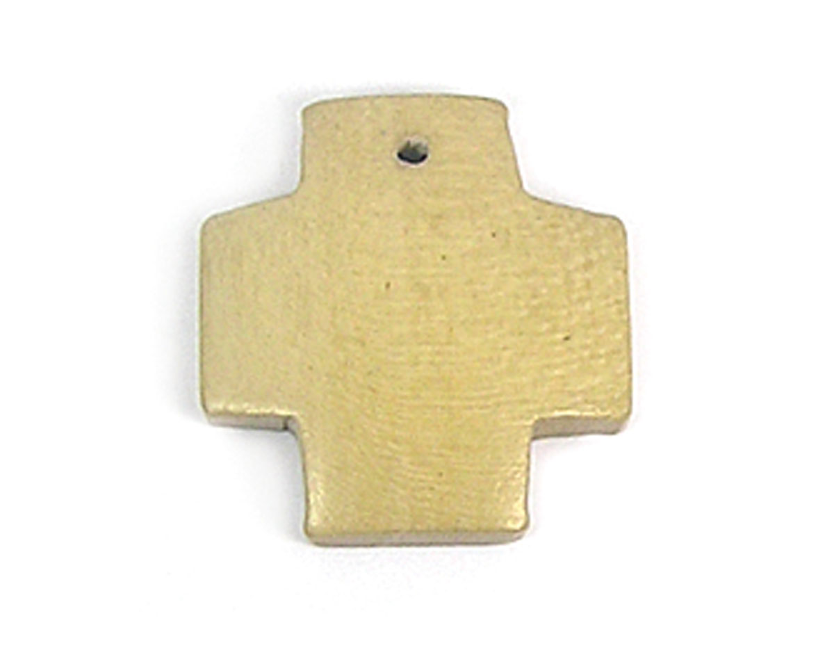 16622 Z16622 Pendentif bois croix ciree ocre Innspiro