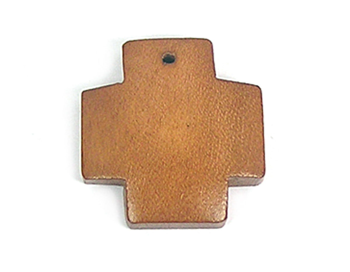 Z16623 16623 Pendentif bois croix ciree marron Innspiro