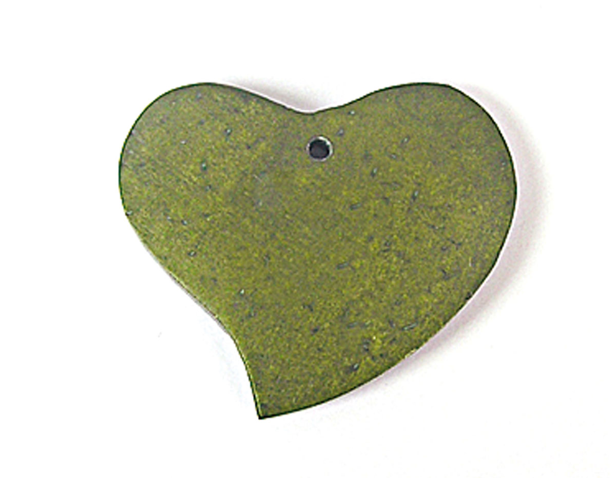 Z16708 16708 Colgante madera corazon encerada verde Innspiro