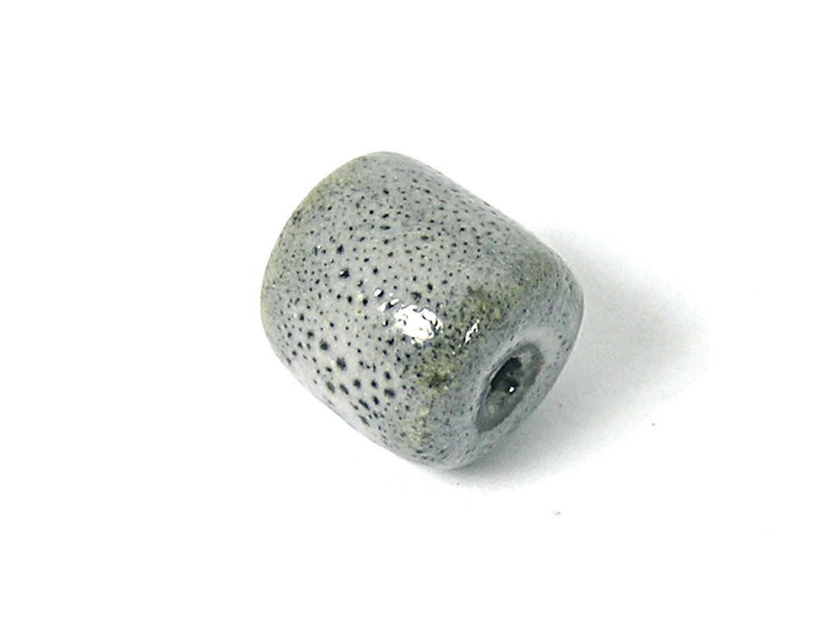 17128 Z17128 Cuenta ceramica cilindro pequeno gris Innspiro