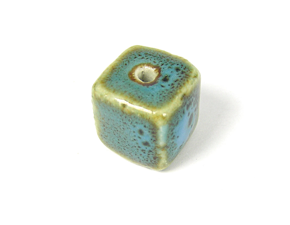 17145 Z17145 Perle ceramique cube bleu Innspiro