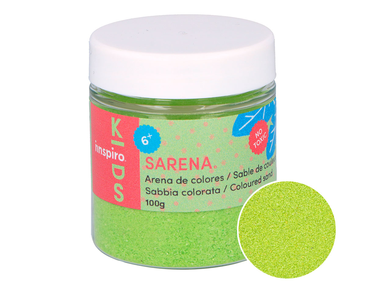 1719 Arena de colores verde acido 100gr Sarena