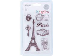 17320 Set sellos acrilicos Recuerdos de Paris 9 5x14 5cm Innspiro - Ítem