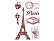 17320 Set sellos acrilicos Recuerdos de Paris 9 5x14 5cm Innspiro - Ítem1