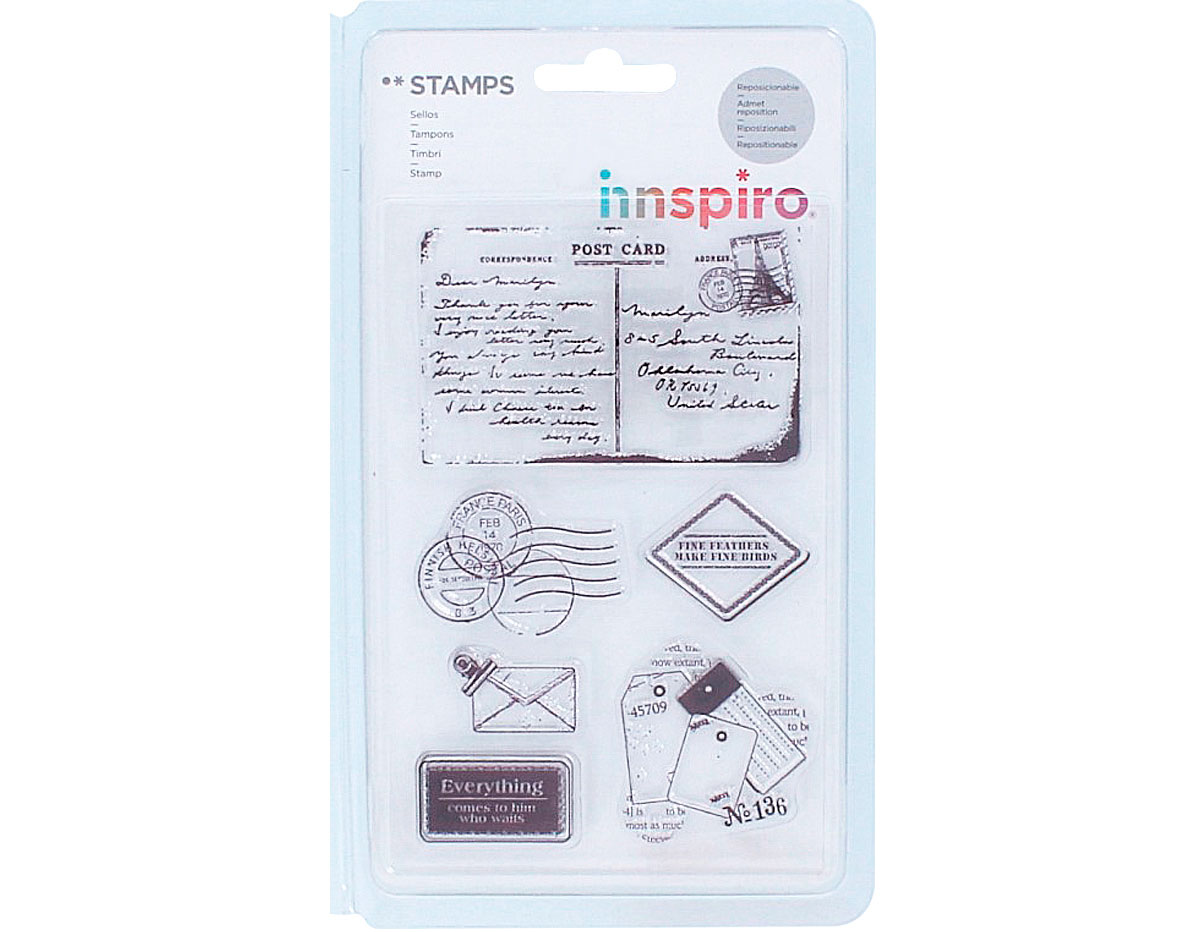 17321 Set sellos acrilicos Recuerdos de viajes 9 5x14 5cm Innspiro