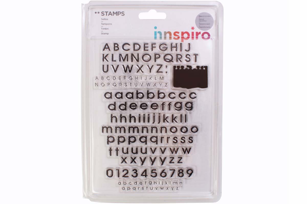 17337 Set tampons acryliques Alphabet imprimerie 14x18cm Innspiro