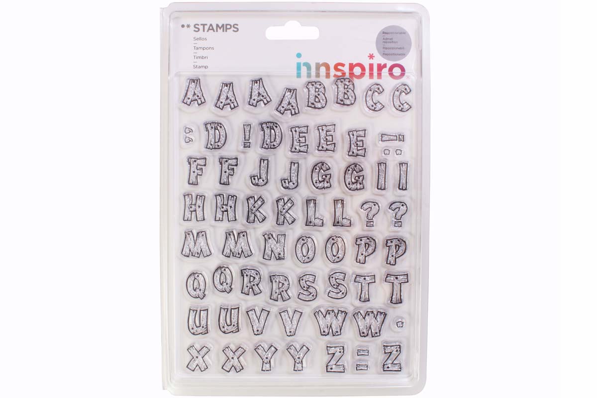 17338 Set tampons acryliques Alphabet bois 14x18cm Innspiro