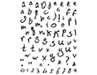 17341 Set tampons acryliques Alphabet caligraphie 14x18cm Innspiro - Article1