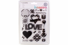 17352 Set tampons acryliques Amour 14x18cm Innspiro - Article