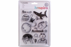 17367 Set sellos acrilicos Animales mundo marino 14x18cm Innspiro - Ítem