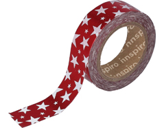 17405 Cinta masking tape Washi foil estrellas rojo 15mm x10m Innspiro - Ítem