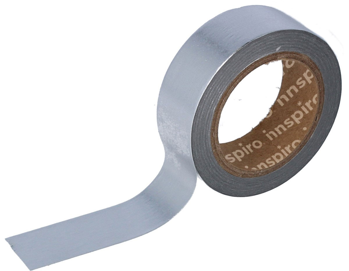 17410 Cinta masking tape Washi foil plateado 15mm x10m Innspiro