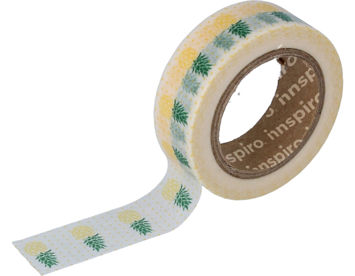 17413 Ruban masking tape Washi ananas 15mm x10m Innspiro