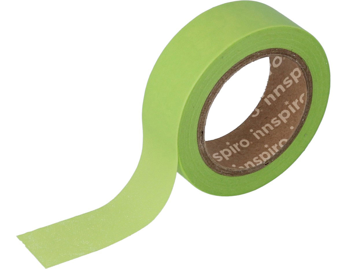 17425 Ruban masking tape washi vert pistache 15mm x10m Innspiro