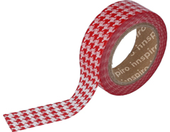 17433 Ruban masking tape Washi pied de poule rouge 15mm x10m Innspiro - Article