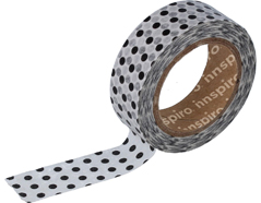 17442 Cinta masking tape Washi topos negros 15mm x10m Innspiro - Ítem