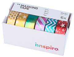 17500 Set 6 cintas masking tape Washi foil Serie metal Innspiro - Ítem