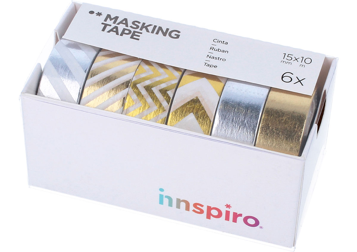 17501 Set 6 cintas masking tape Washi foil Serie metal Innspiro