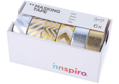 17501 Set 6 cintas masking tape Washi foil Serie metal Innspiro - Ítem